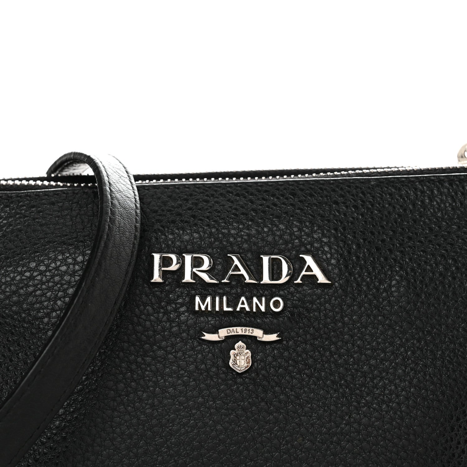 Prada Vitello Daino Double Zip Crossbody Bag Black 10 of 12