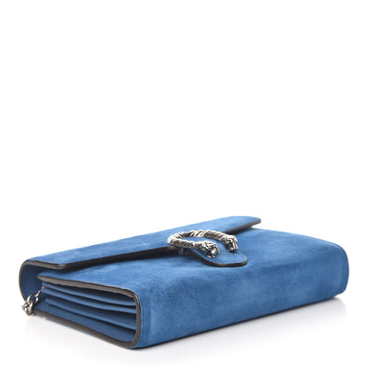 Gucci Suede Mini Dionysus Chain Wallet Blue 4 of 13