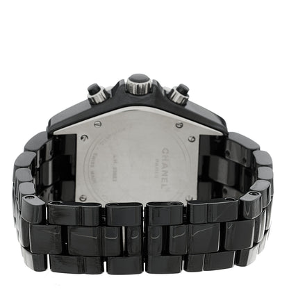 Chanel Stainless Steel Ceramic 41mm J12 Chronograph Automatic Watch Black 3 of 4