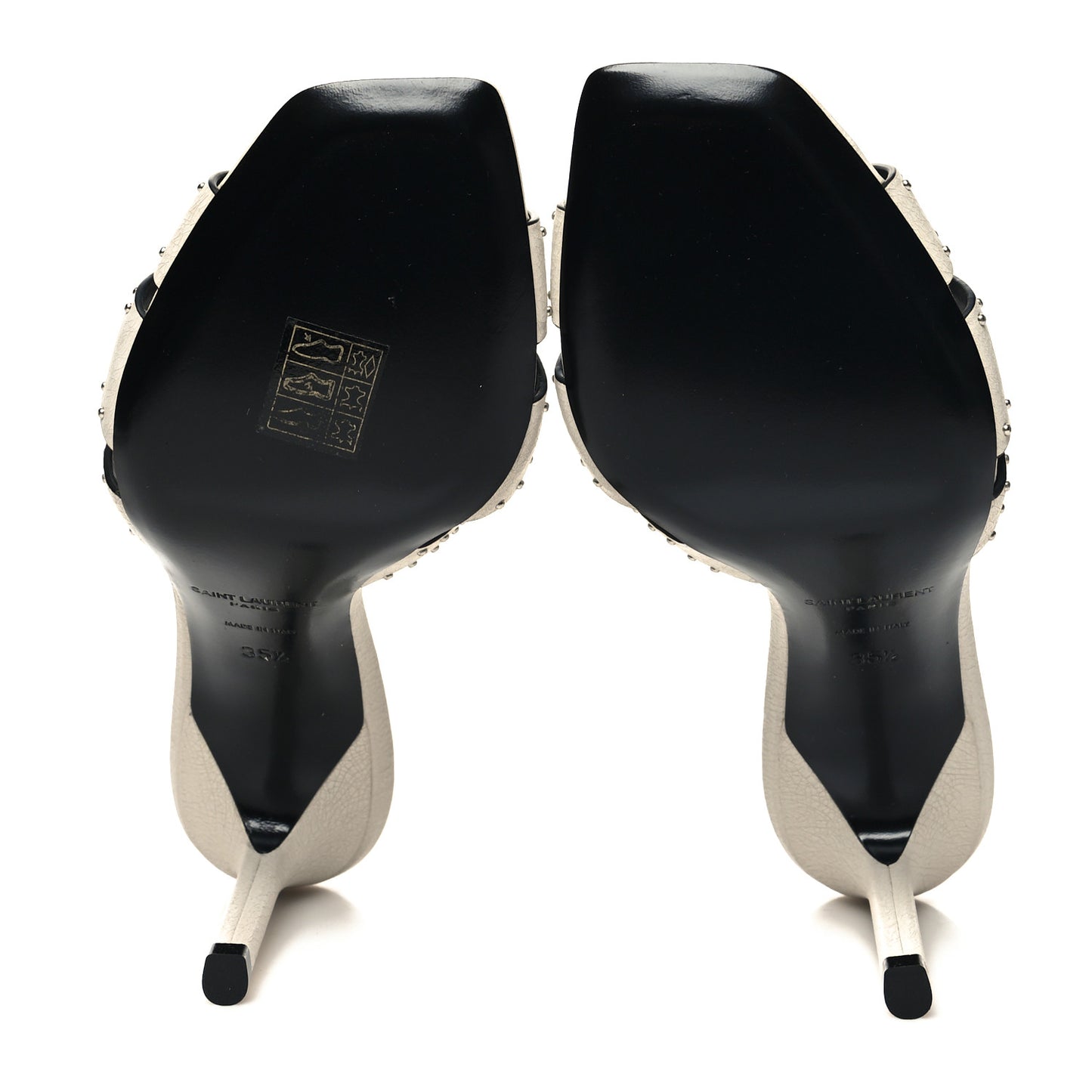 Grain De Poudre Tribute 85 Slide Studded Sandals 35.5 Off White