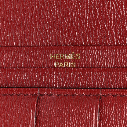 Hermes Shiny Alligator Bearn Wallet Bordeaux 6 of 8
