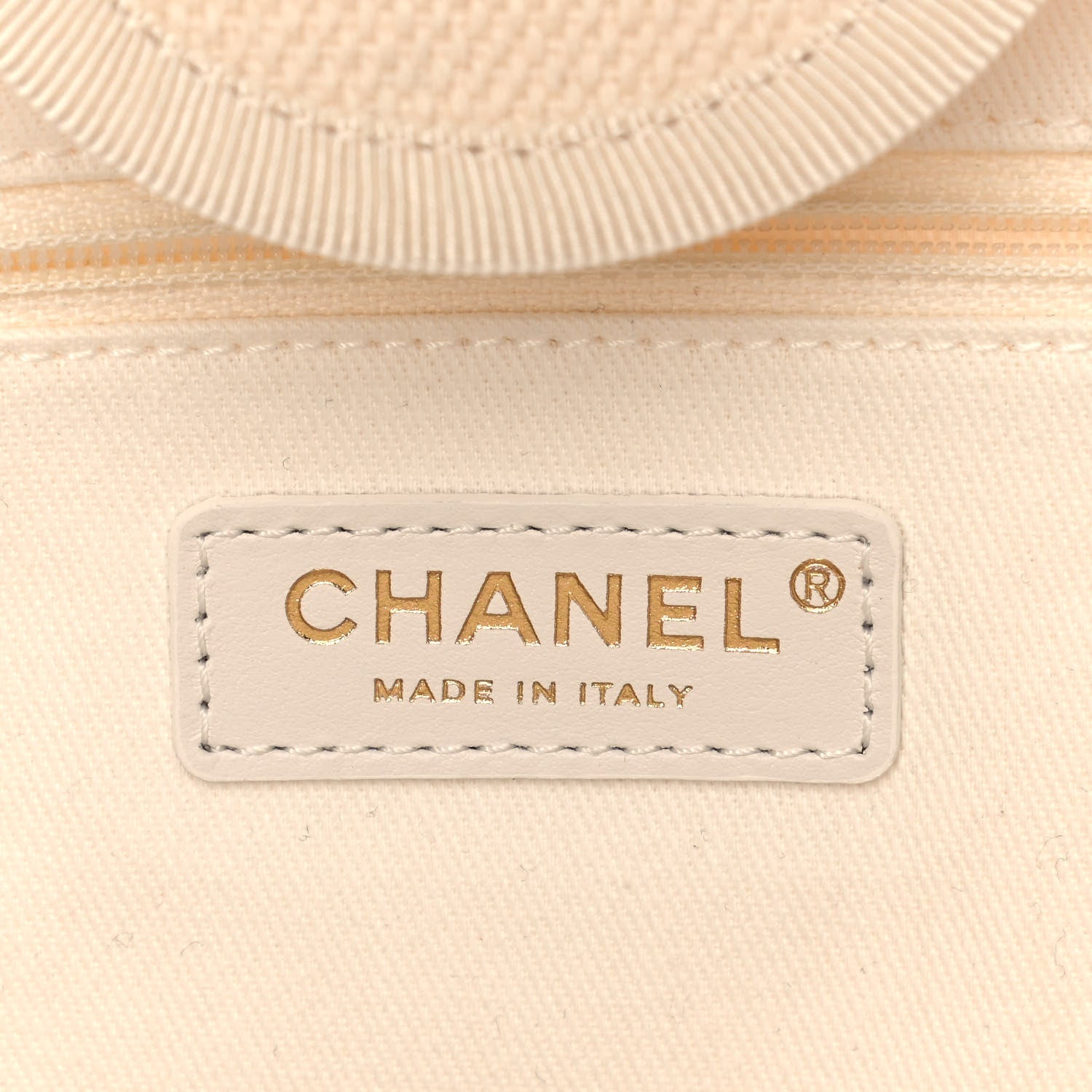 Chanel Canvas Pearl Medium Deauville Tote Ecru Beige 6 of 13