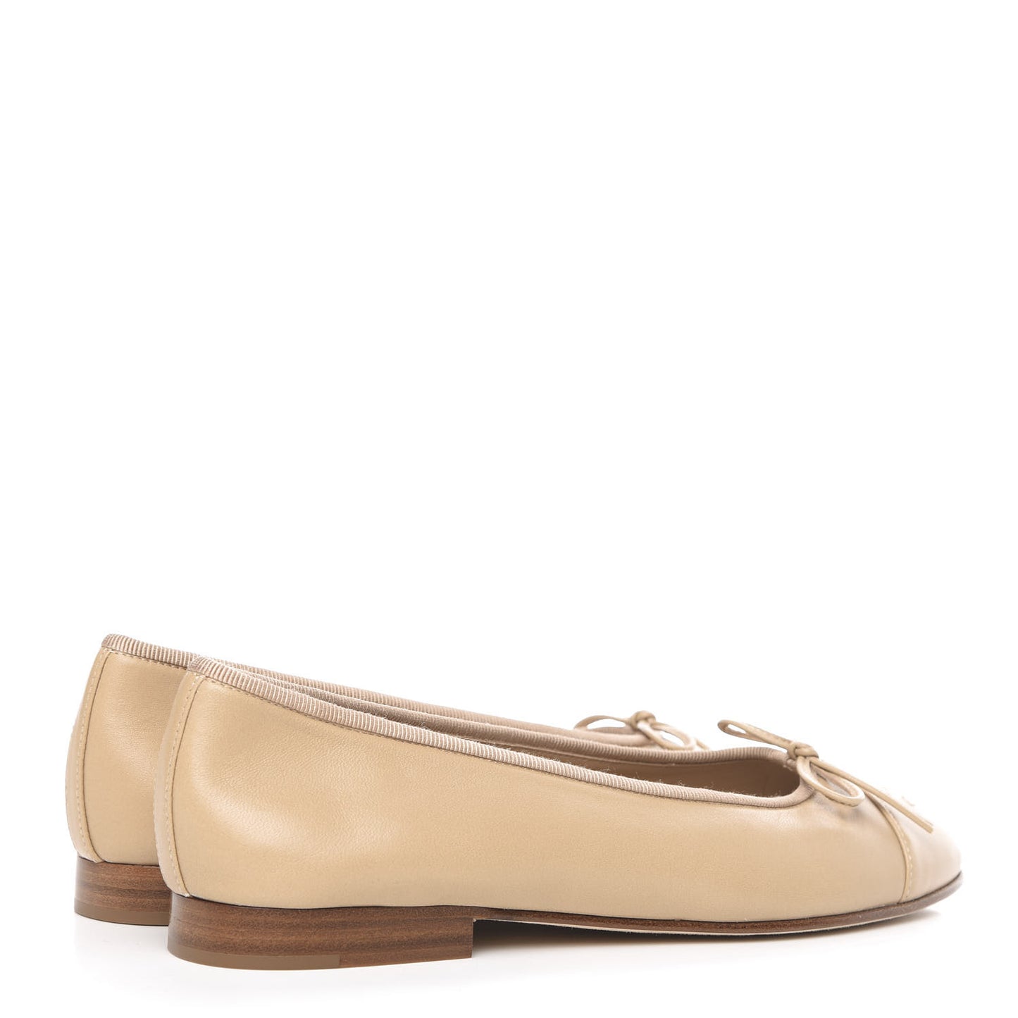 Lambskin Cap Toe CC Ballerina Flats 36.5 Beige