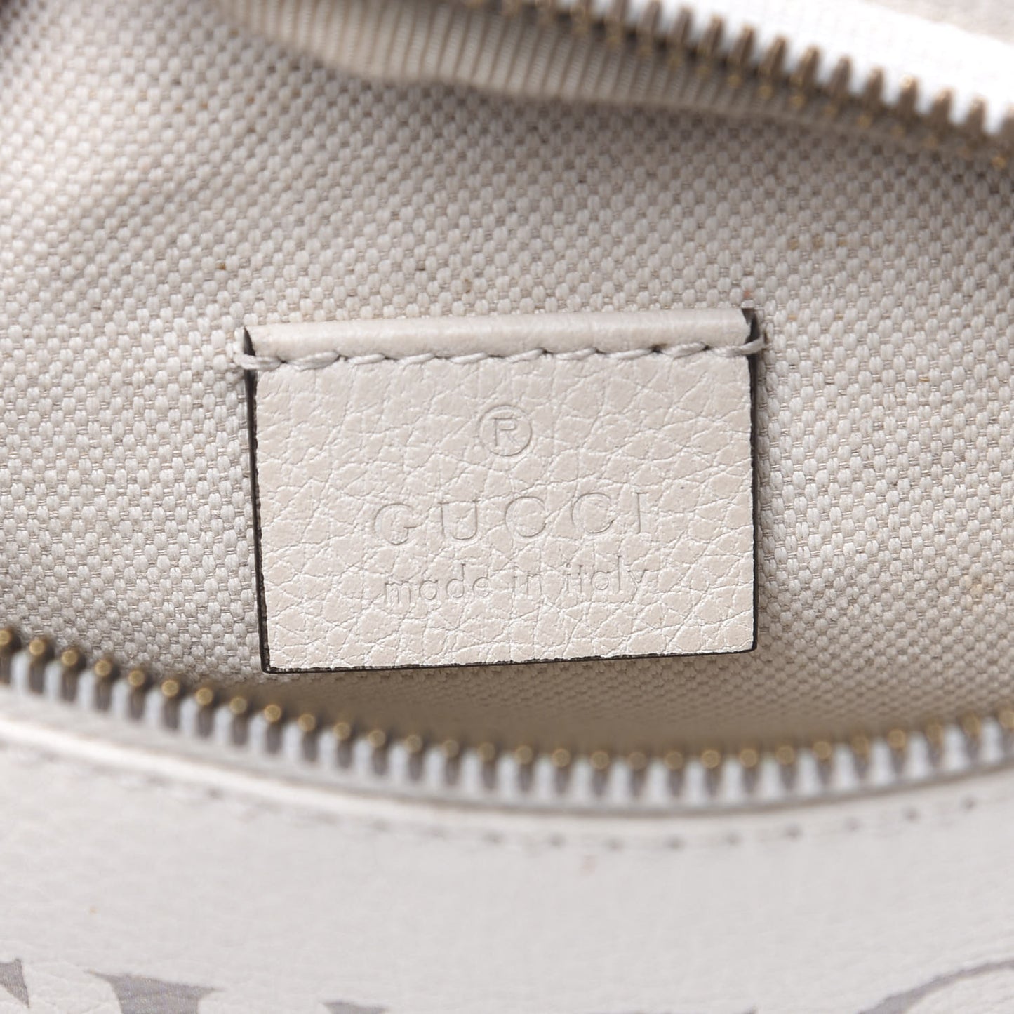 Grained Calfskin Small Logo Belt Bag White
