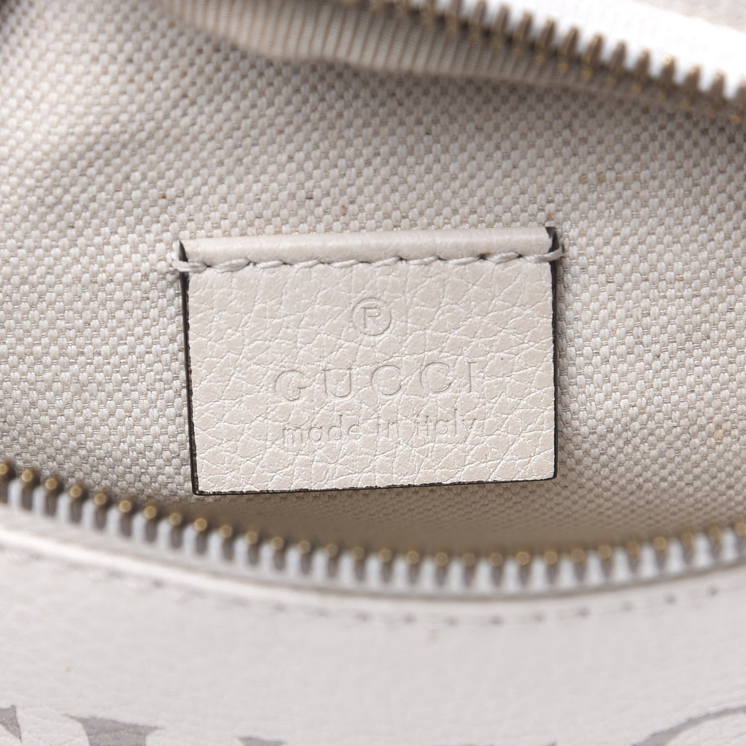 Gucci Grained Calfskin Small Logo Belt Bag White 5 of 9