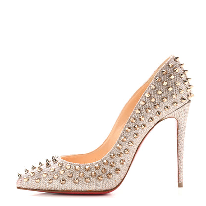 Christian Louboutin Glitter Diams Follies Spikes 100 Pumps 37 Colombe 1 of 18