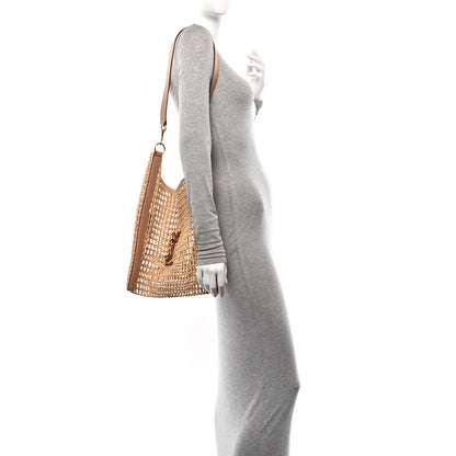 Saint Laurent Raffia Calfskin Oxalis Shoulder Bag Naturale 2 of 10