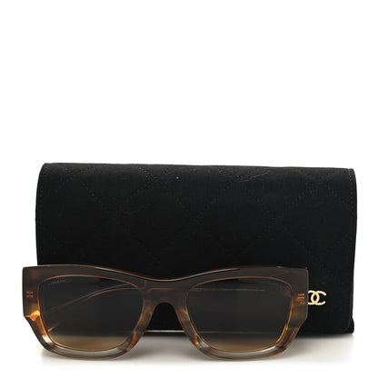 Chanel Acetate Rectangle Sunglasses 5507 Brown Orange 8 of 8
