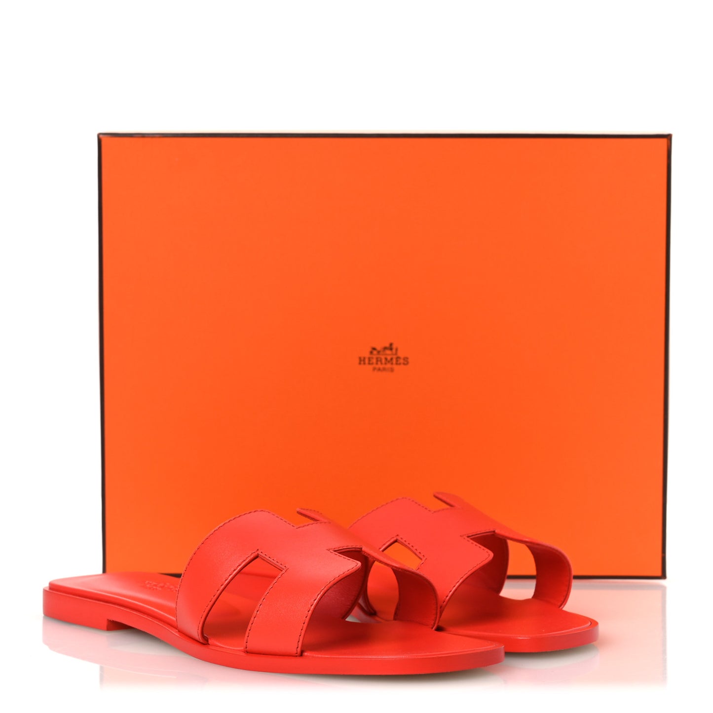 Box Calfskin Oran Sandals 37.5  Rose Vermillon