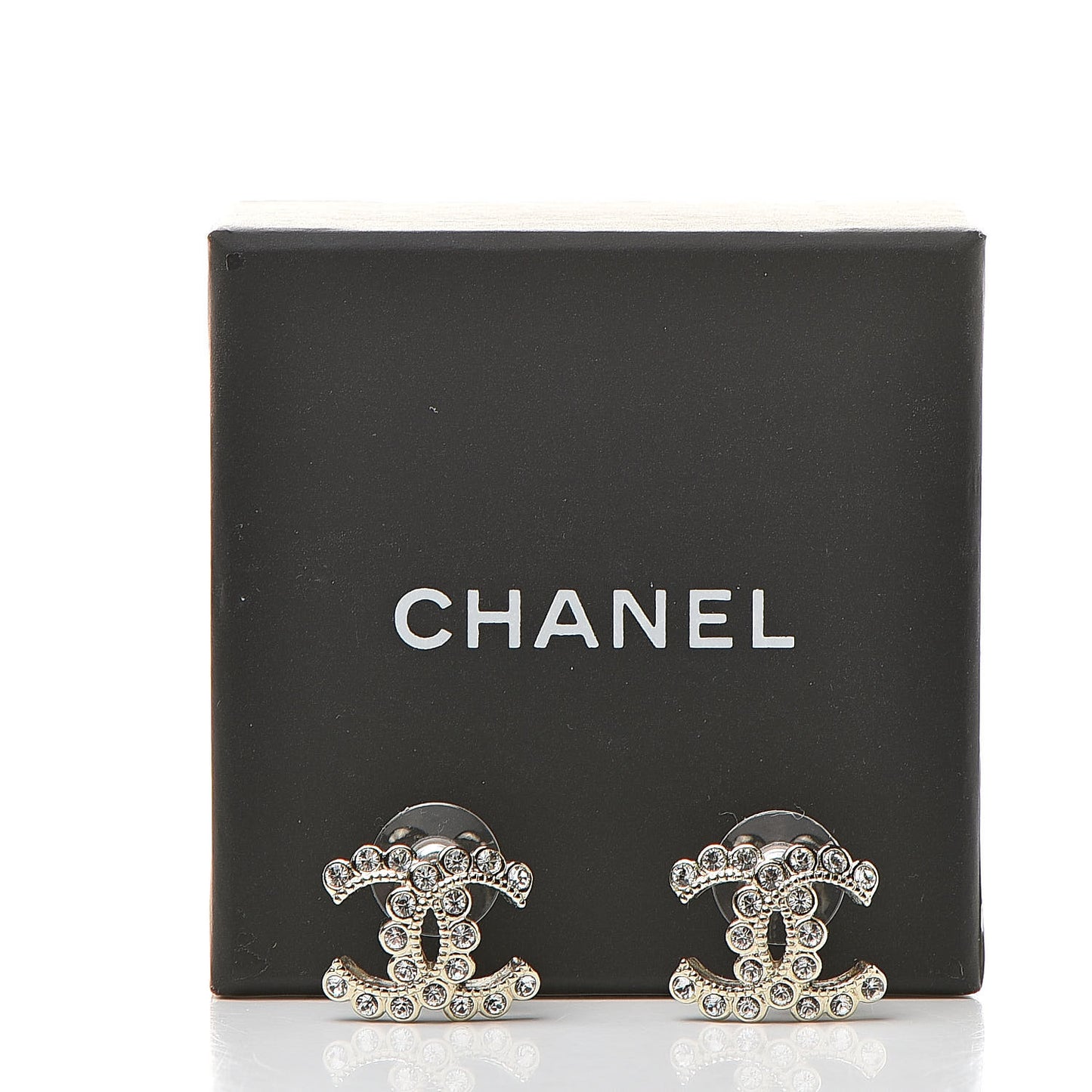 Crystal CC Earrings Light Gold