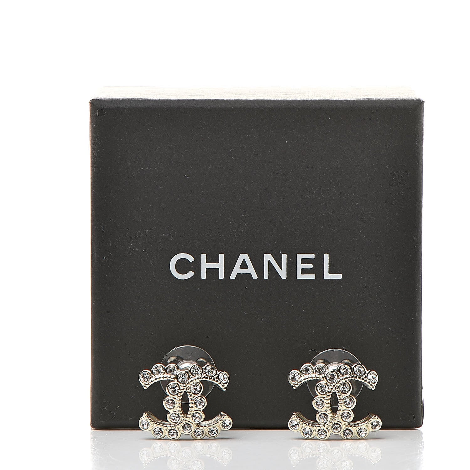 Chanel Crystal CC Earrings Light Gold 5 of 5