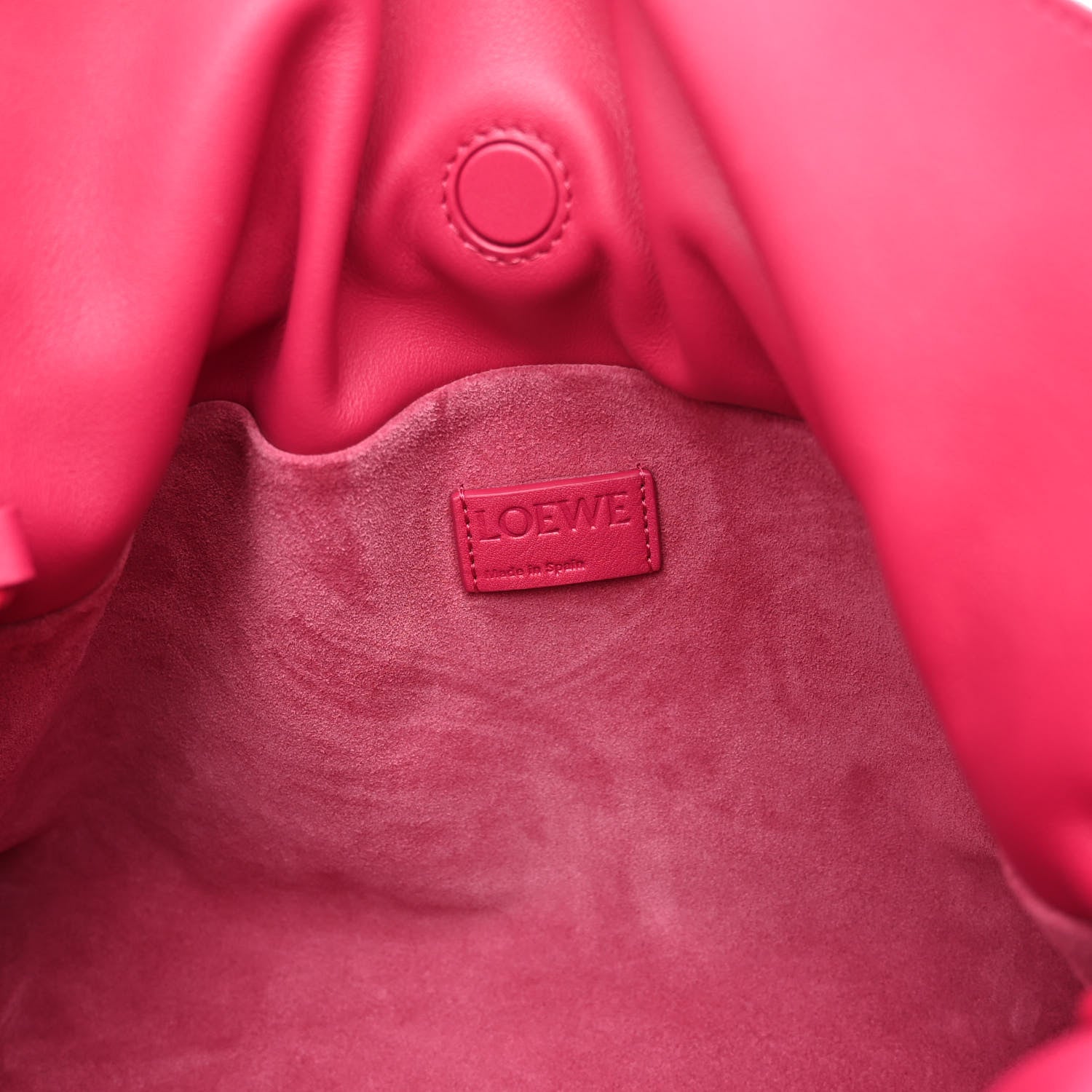 Loewe Satin Calfskin Monochrome Flamenco Knot Clutch Ruby Red Glaze 6 of 9