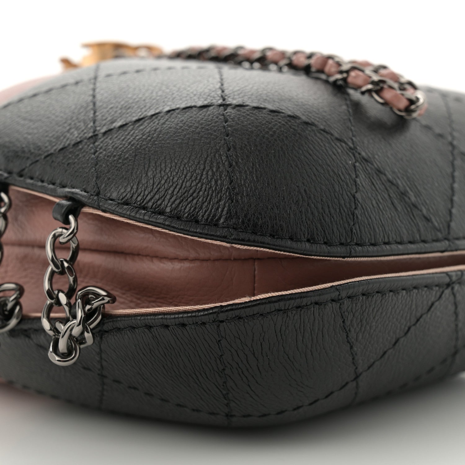 Chanel Calfskin Quilted Small Gabrielle Bucket Beige Black 9 of 10