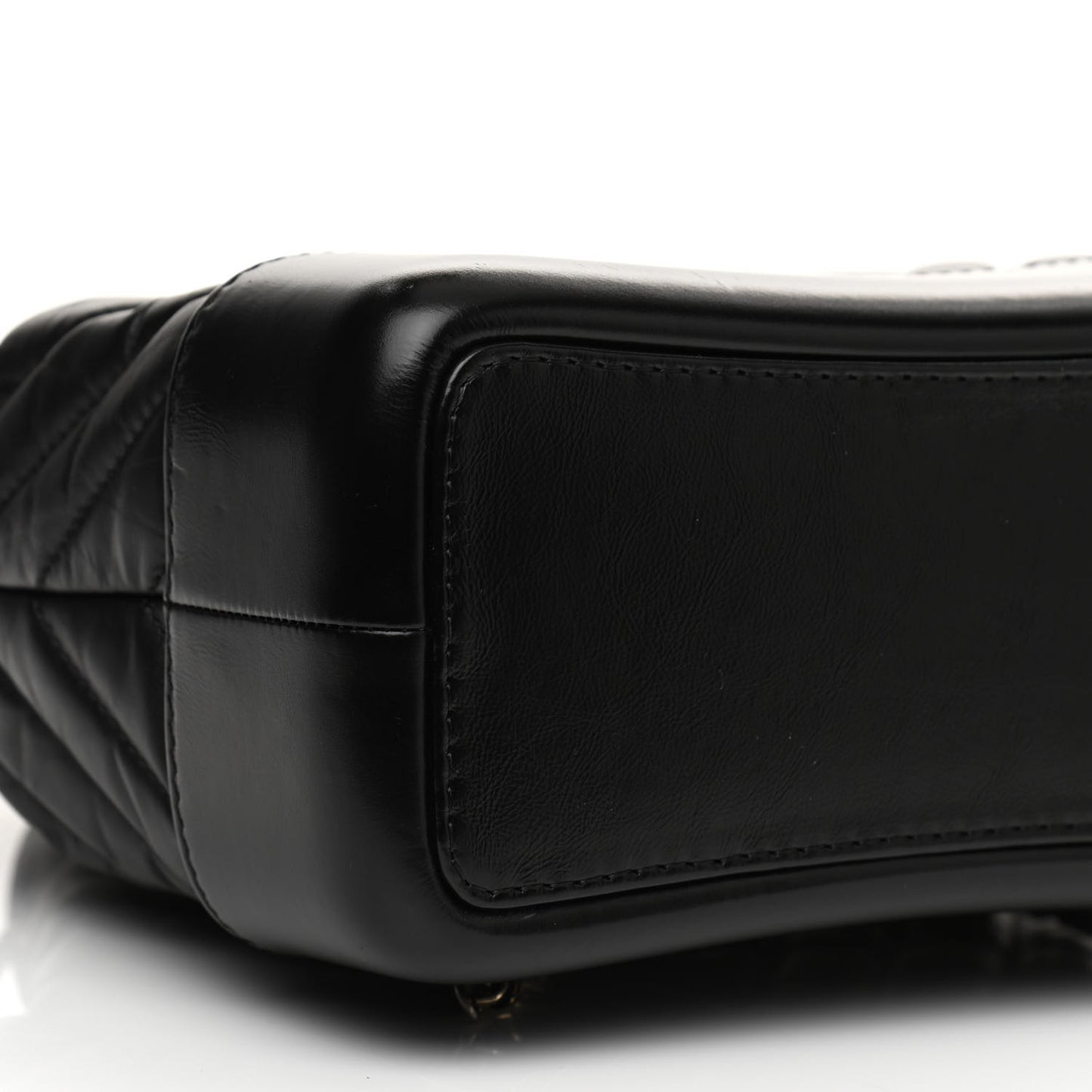 Aged Calfskin Chevron Quilted Small Gabrielle Backpack Black