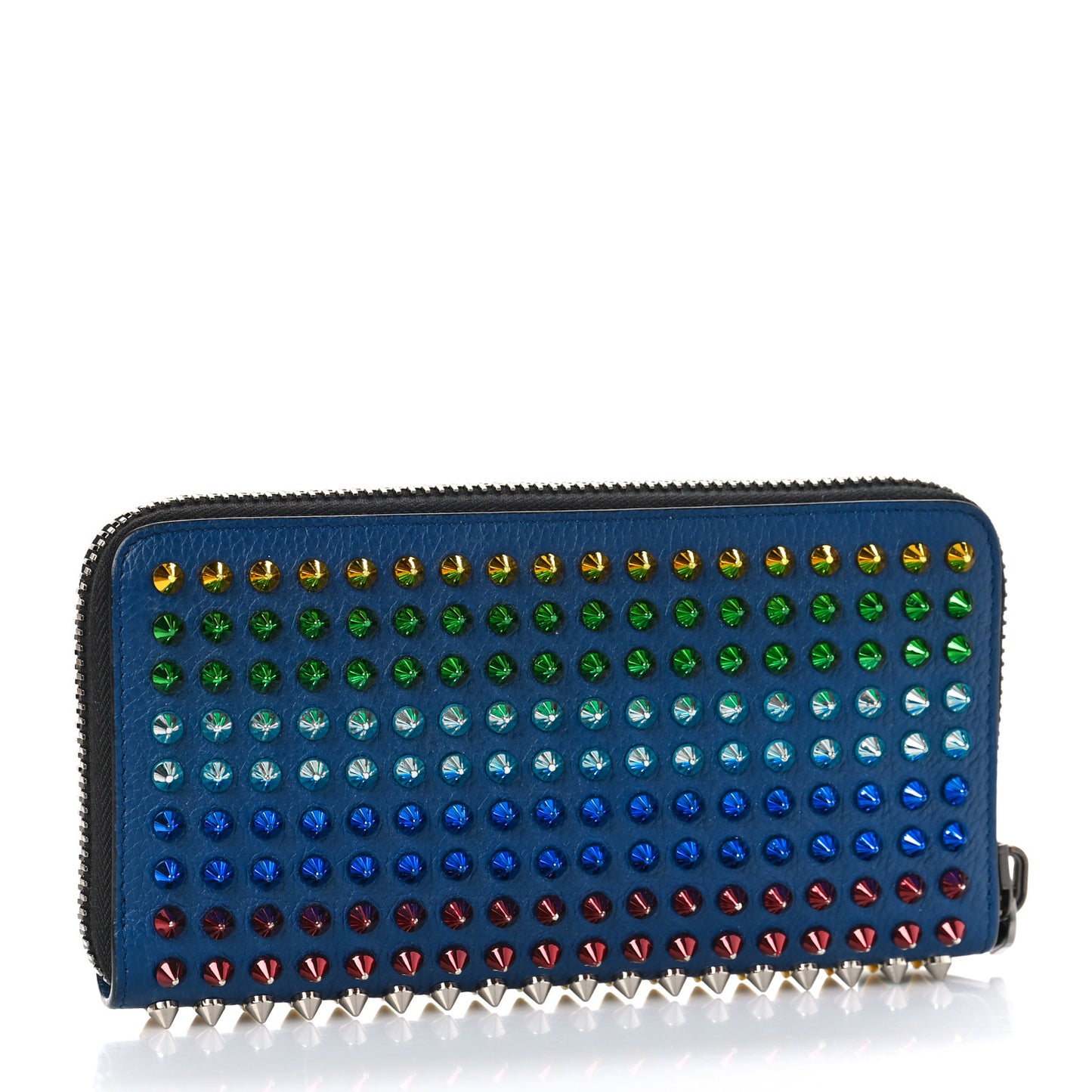 Calfskin Paris Panettone Spiked Zip Around Wallet Multicolor