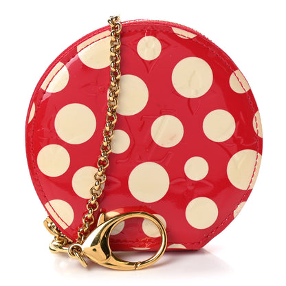 Louis Vuitton Vernis Kusama Infinity Dots Chapeau Coin Purse Red 1 of 8