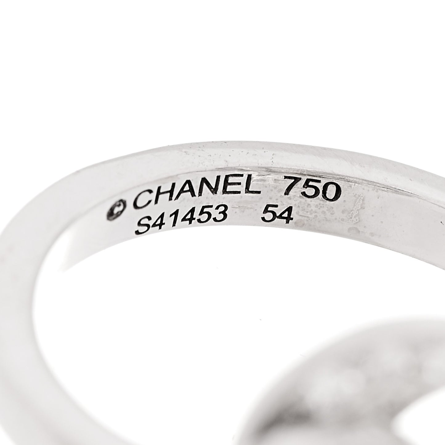 18K White Gold Diamond Fil de Camelia Ring 52 6