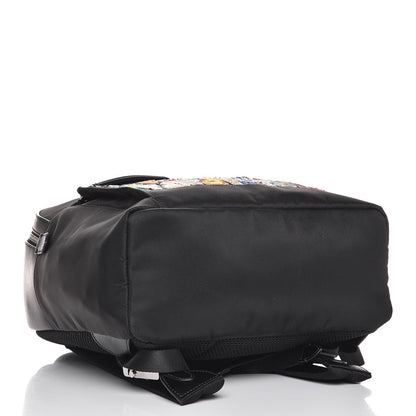 Fendi Nylon Vitello Liberty Sequin Fun Fair Embroidered Backpack Black 4 of 8