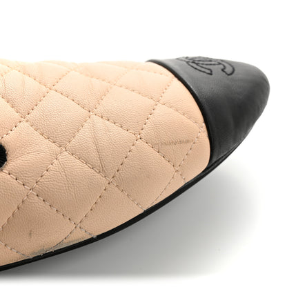 Chanel Lambskin Quilted Cap Toe Slipper With Pouch 39 Beige Black 10 of 12