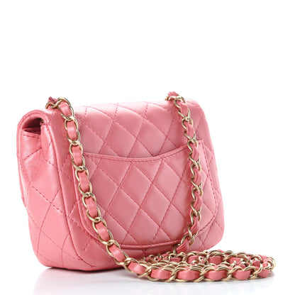 Chanel Iridescent Lambskin Quilted Precious Jewel Mini Square Flap Pink 3 of 11