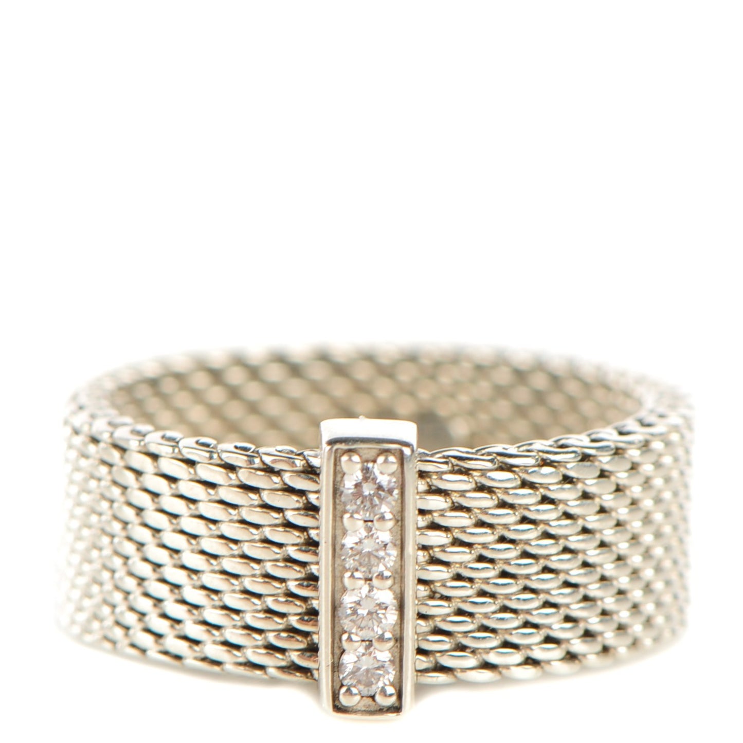 Sterling Silver Diamond Mesh Somerset Ring 47 4