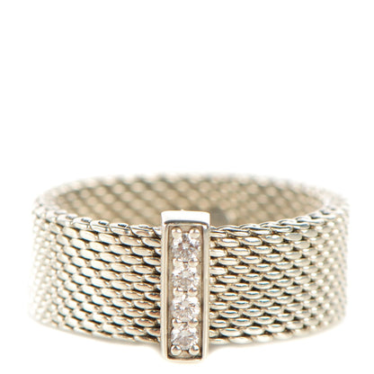Tiffany Sterling Silver Diamond Mesh Somerset Ring 47 4 1 of 4