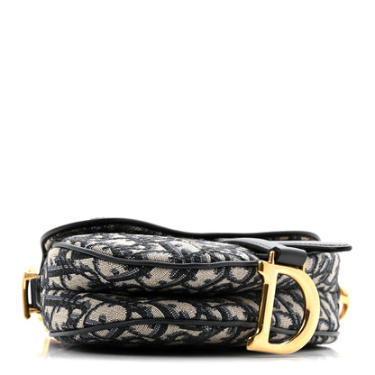 Christian Dior Oblique Mini Saddle Bag Blue 4 of 13