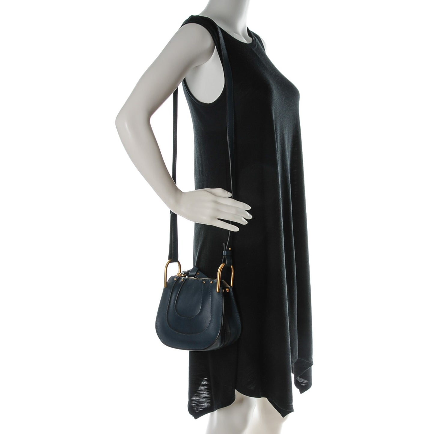 Grained Calfskin Nano Hayley Hobo Silver Blue