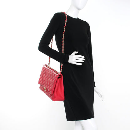 Chanel Lambskin Quilted Maxi Double Flap Red 2 of 8