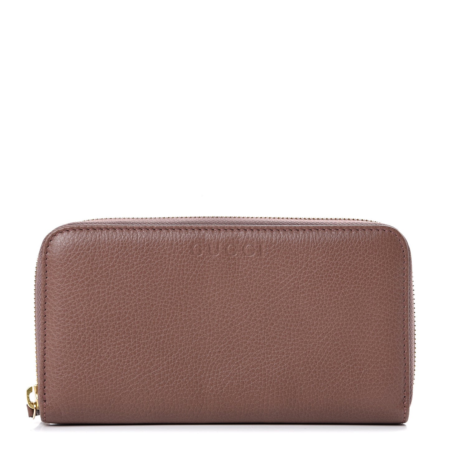 Dollar Calfskin Zip Around Wallet Rosy Phard