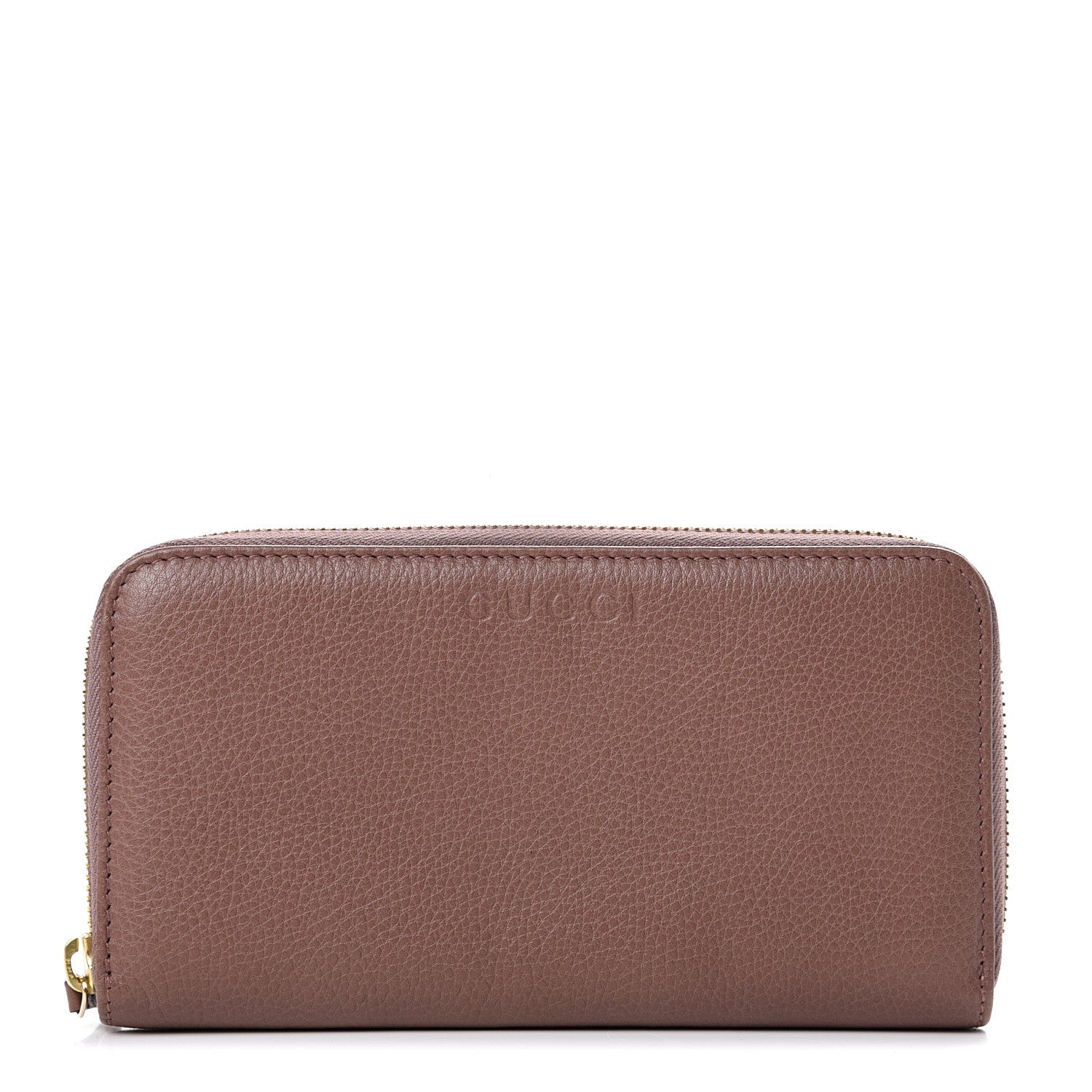 Gucci Dollar Calfskin Zip Around Wallet Rosy Phard 1 of 8