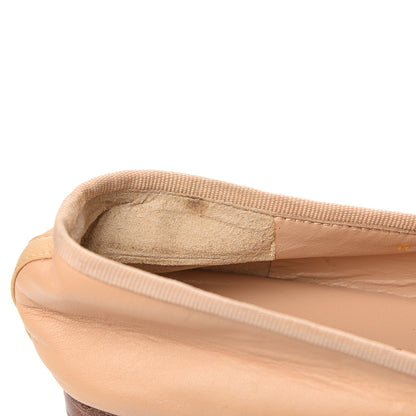 Chanel Lambskin Cap Toe Ballerina Flats 39 Beige Black 10 of 10