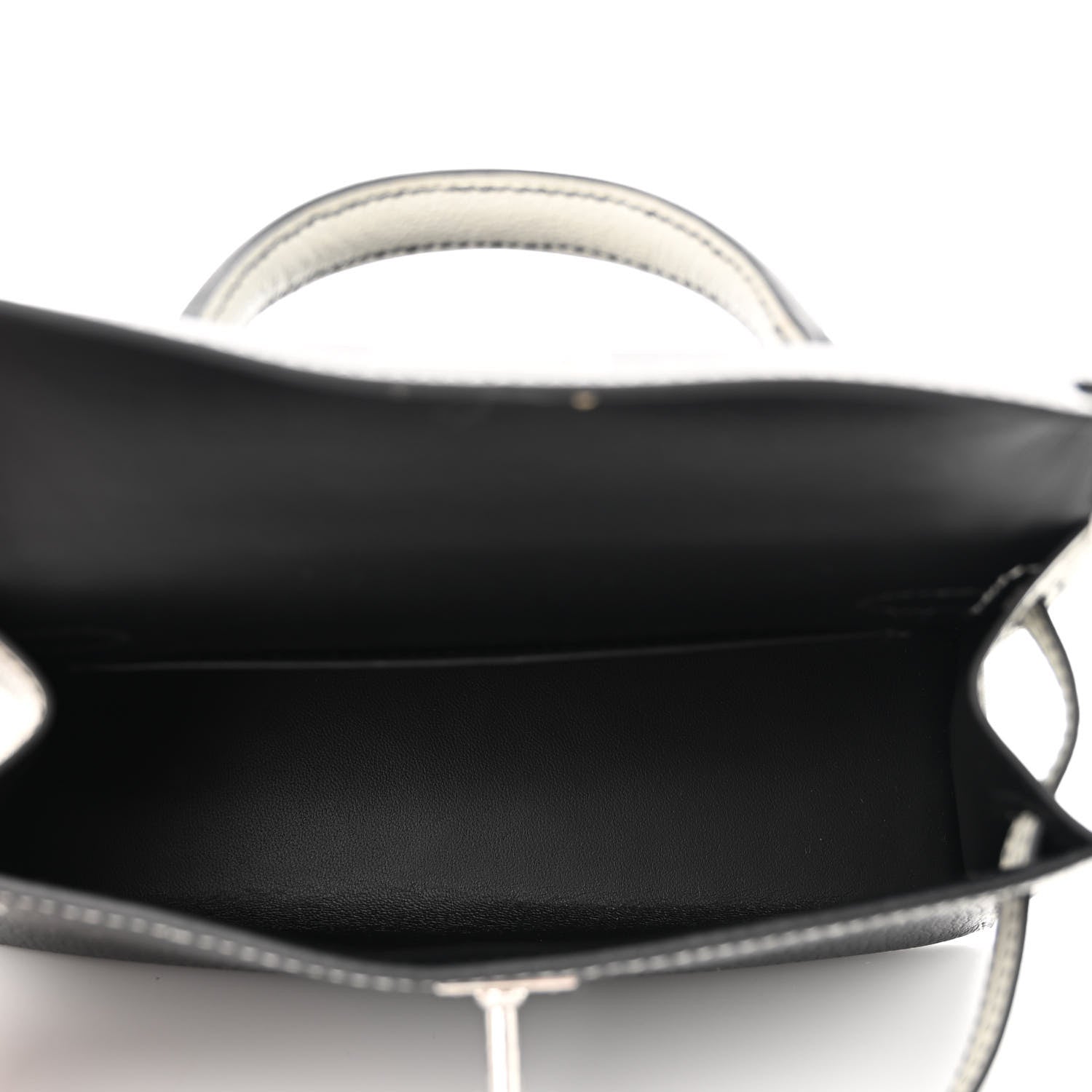 Hermes Chevre Mysore Horseshoe Mini Kelly Sellier 20 Black Gris Meyer 5 of 10