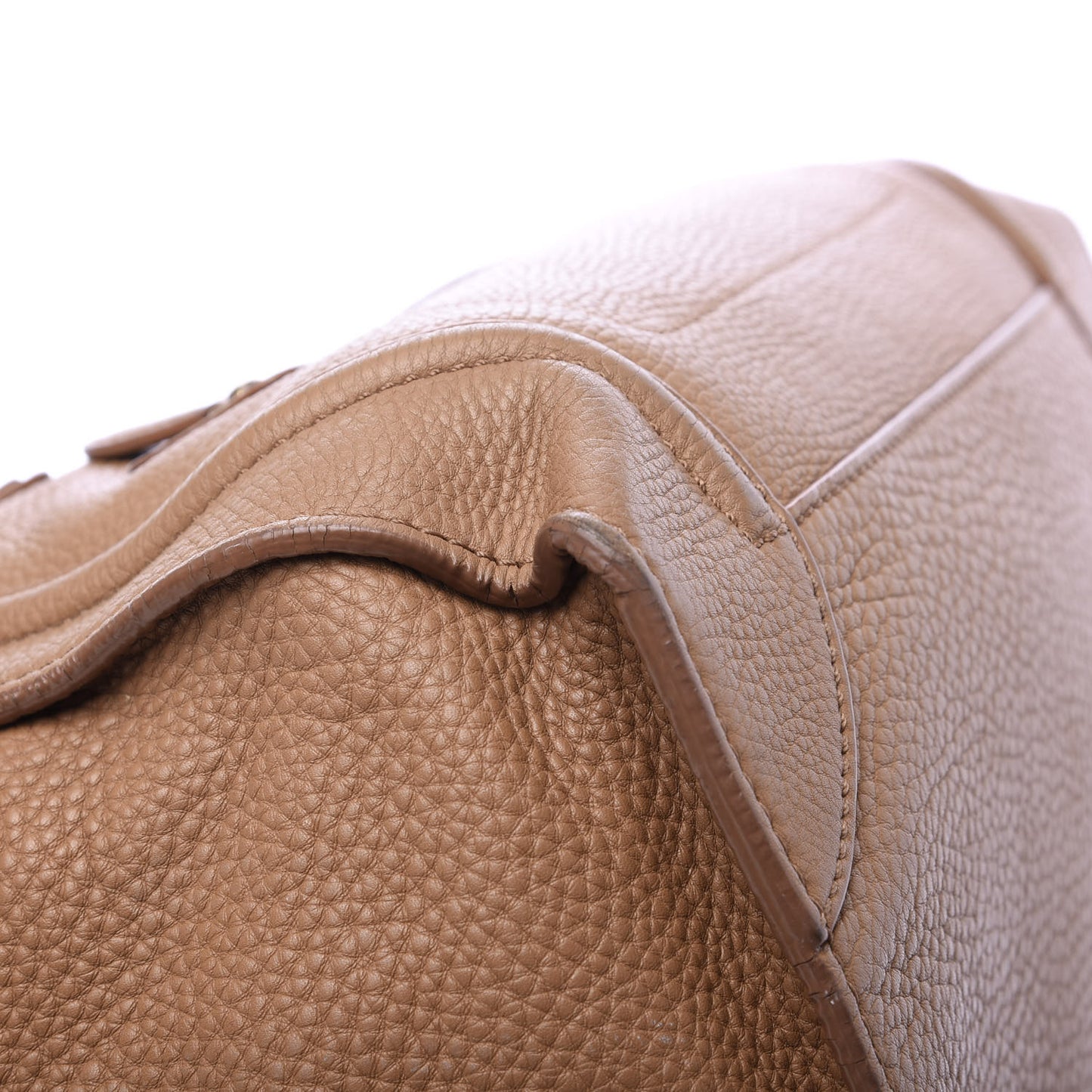 Drummed Calfskin Mini Luggage Camel