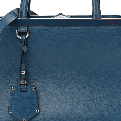 Fendi Vitello Elite Petite 2Jours Tote Blue Cobalto 7 of 14