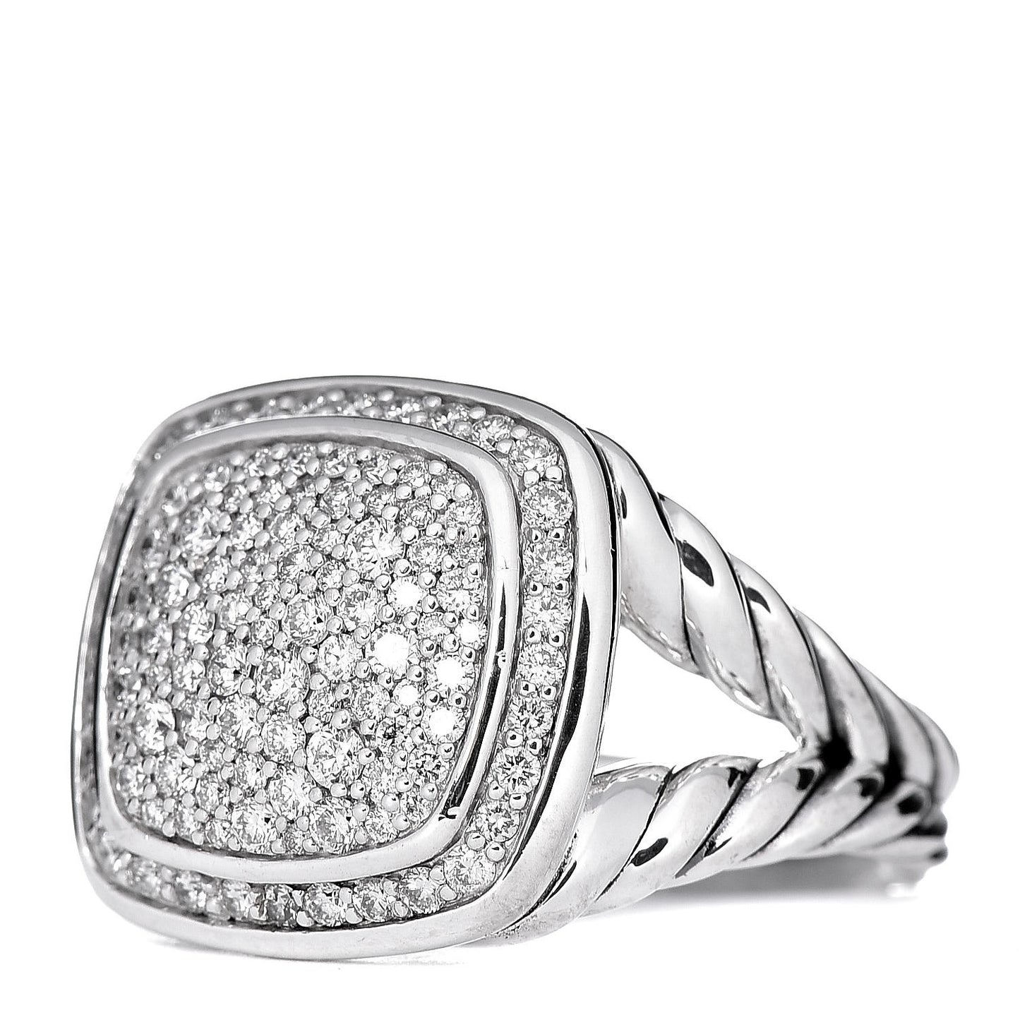 Sterling Silver Diamond 14mm Albion Pave Ring 52 6