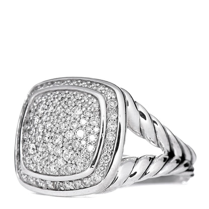 David Yurman Sterling Silver Diamond 14mm Albion Pave Ring 52 6 3 of 6