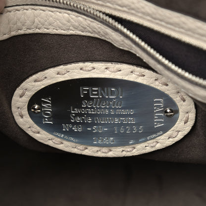 Fendi Cuoio Romano Selleria Vitello Dolce Lace Up Lei Boston Tote Camelia Milk Grigio Polvere 6 of 11