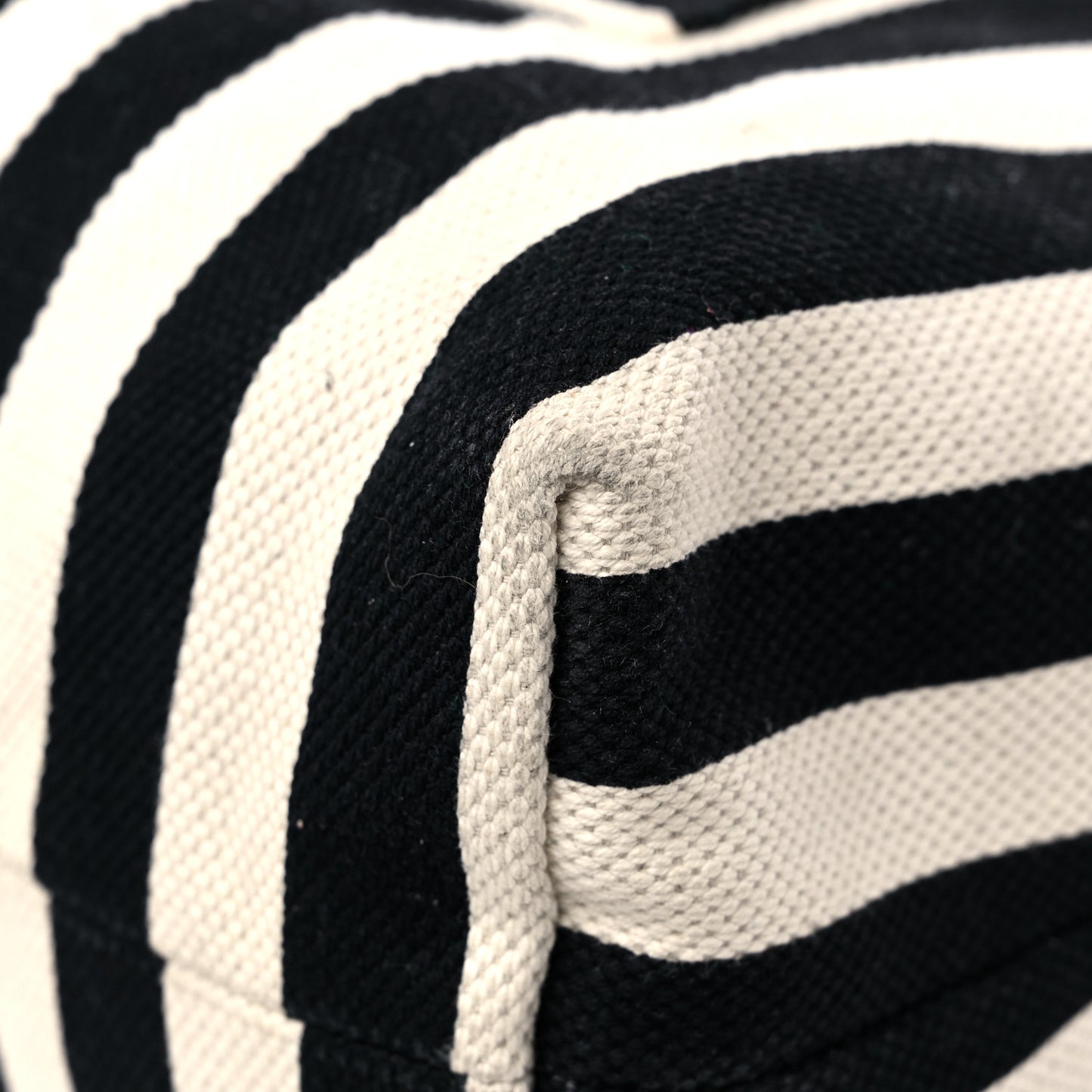 Cotton Canvas Stripe Logo Mens Tote White Black