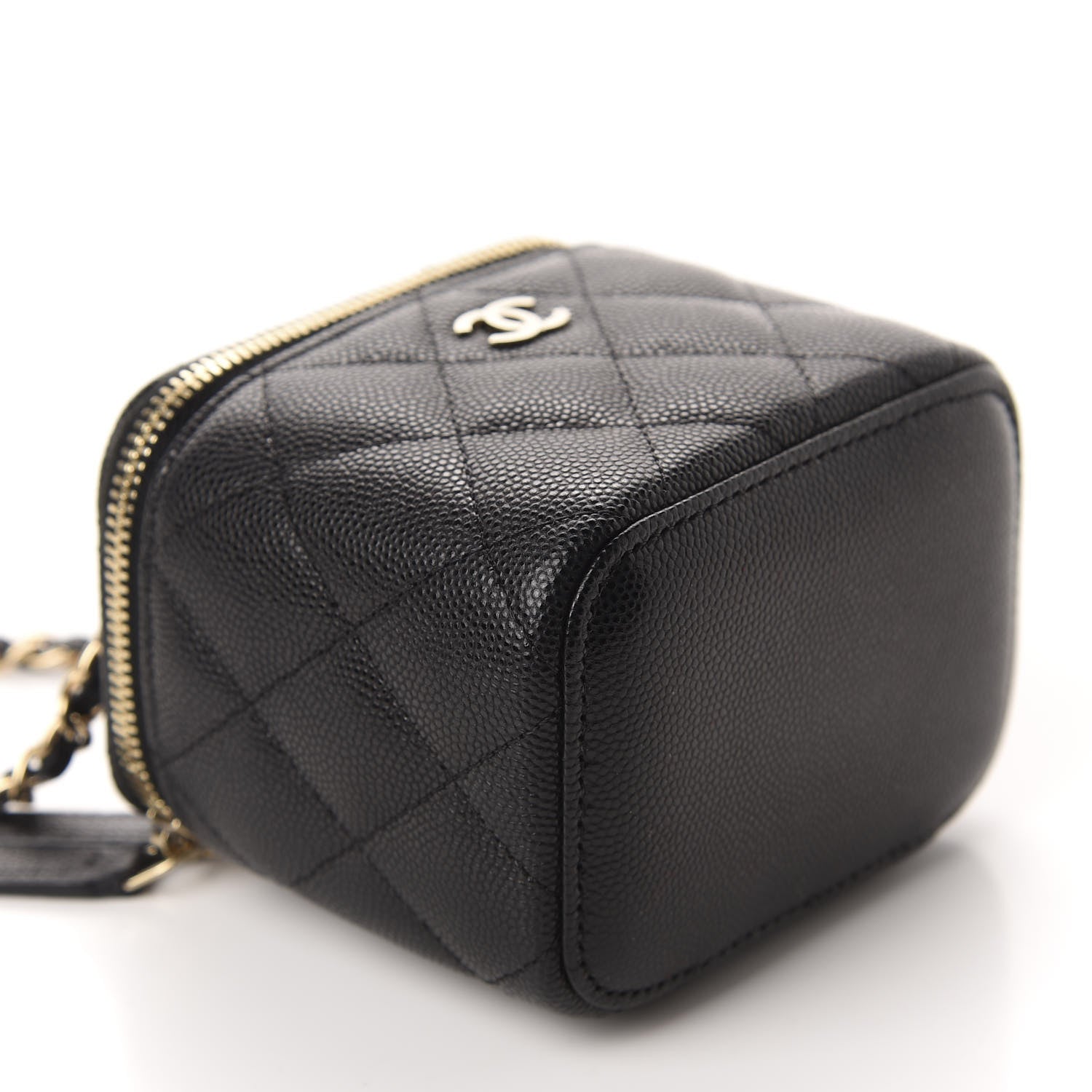 Chanel Caviar Quilted Mini Vanity Case With Chain Black 4 of 11