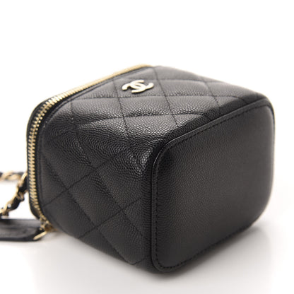 Chanel Caviar Quilted Mini Vanity Case With Chain Black 4 of 11