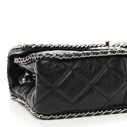 Chanel Crumpled Calfskin Medium Chain All Over Flap Black 9 of 9