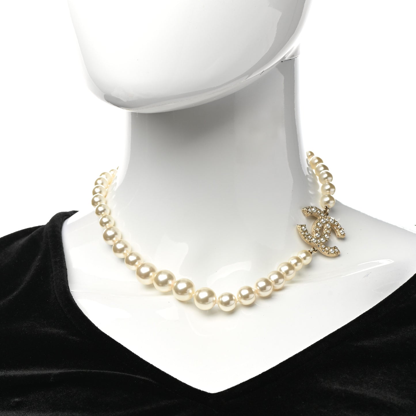 Pearl CC 100th Anniversary Necklace Light Gold