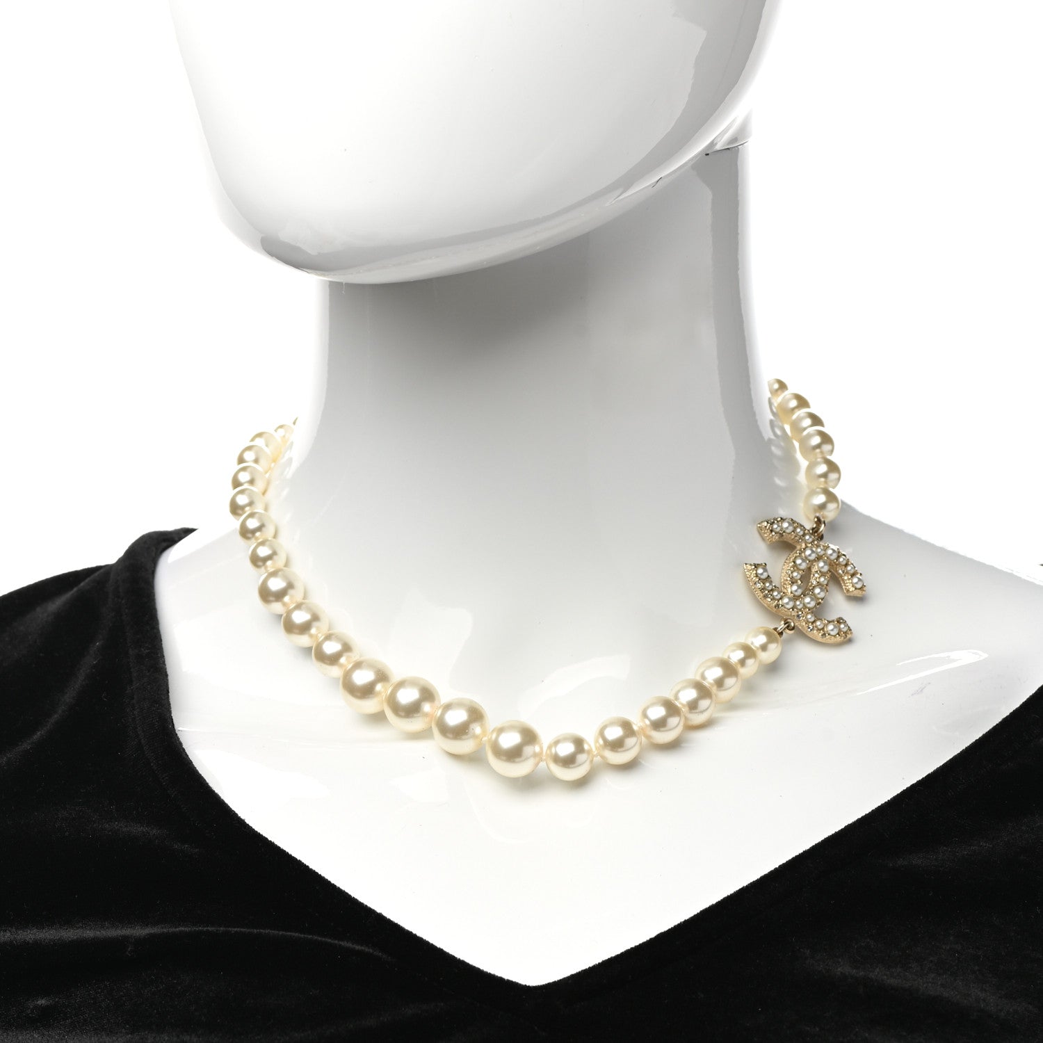 Chanel Pearl CC 100th Anniversary Necklace Light Gold 2 of 6