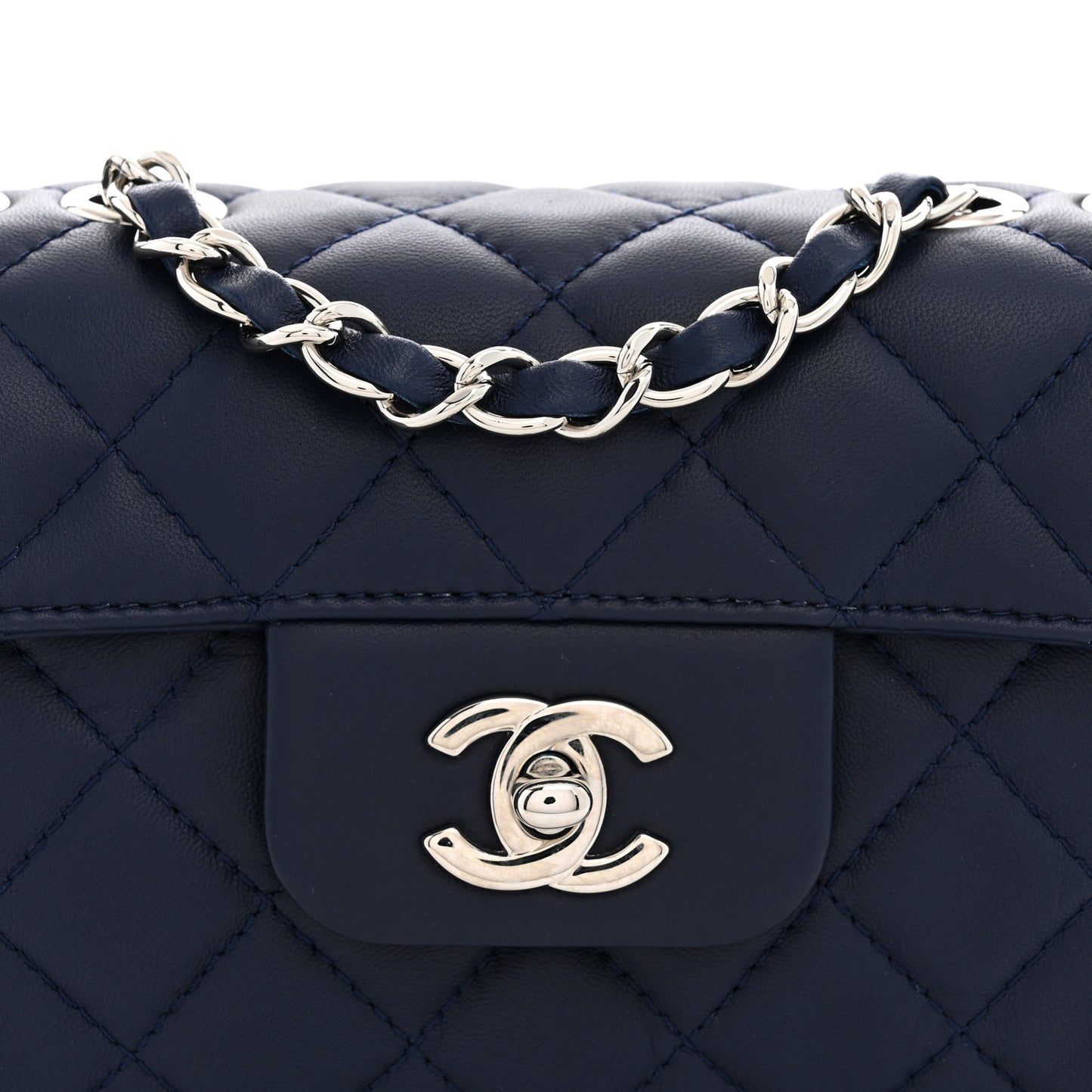 Lambskin Quilted By 4 Flap Navy