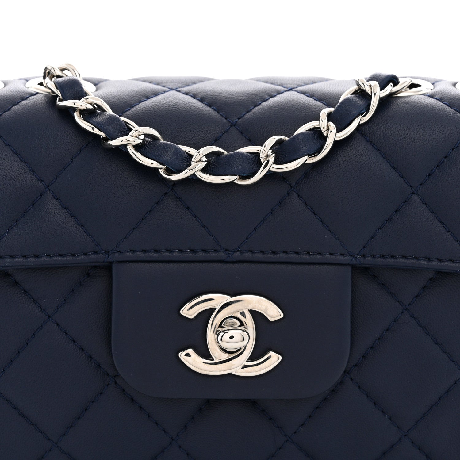 Chanel Lambskin Quilted By 4 Flap Navy 8 of 11