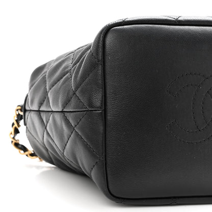 Chanel Lambskin Quilted Small Perfect Meeting Hobo Black 8 of 9