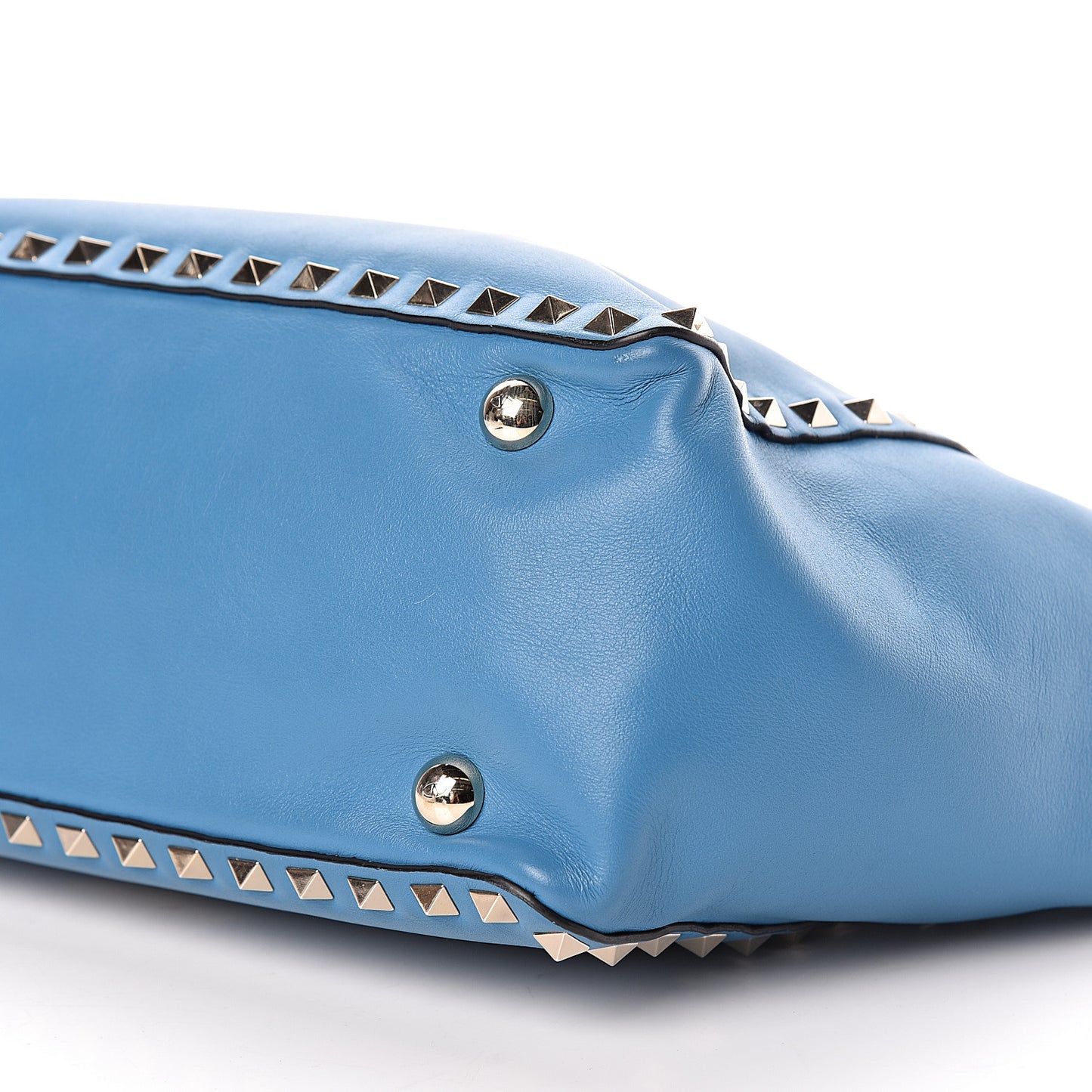 Vitello Small Rockstud Tote Light Blue