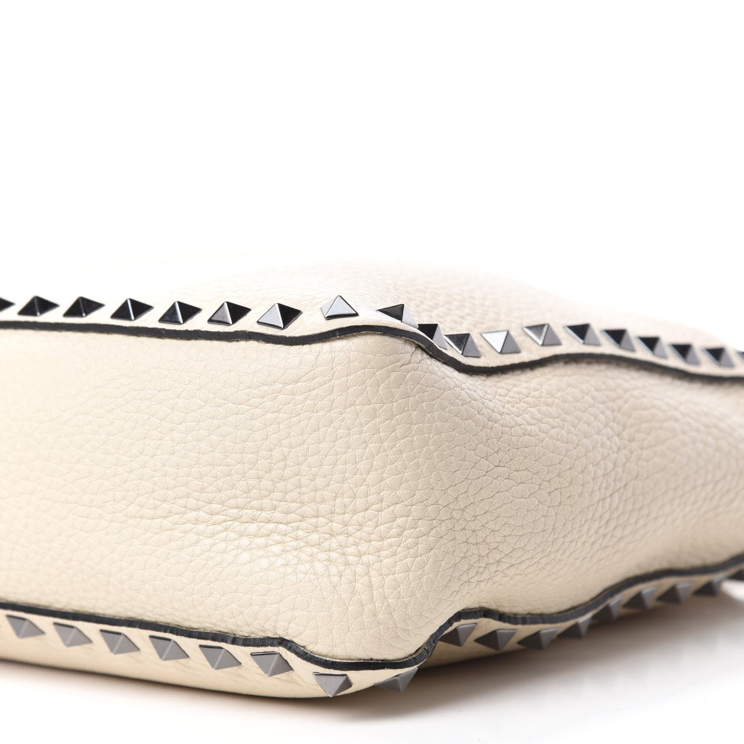 Valentino Garavani Pebbled Calfskin Small Rockstud Flip-Lock Messenger Bag Light Ivory 7 of 9