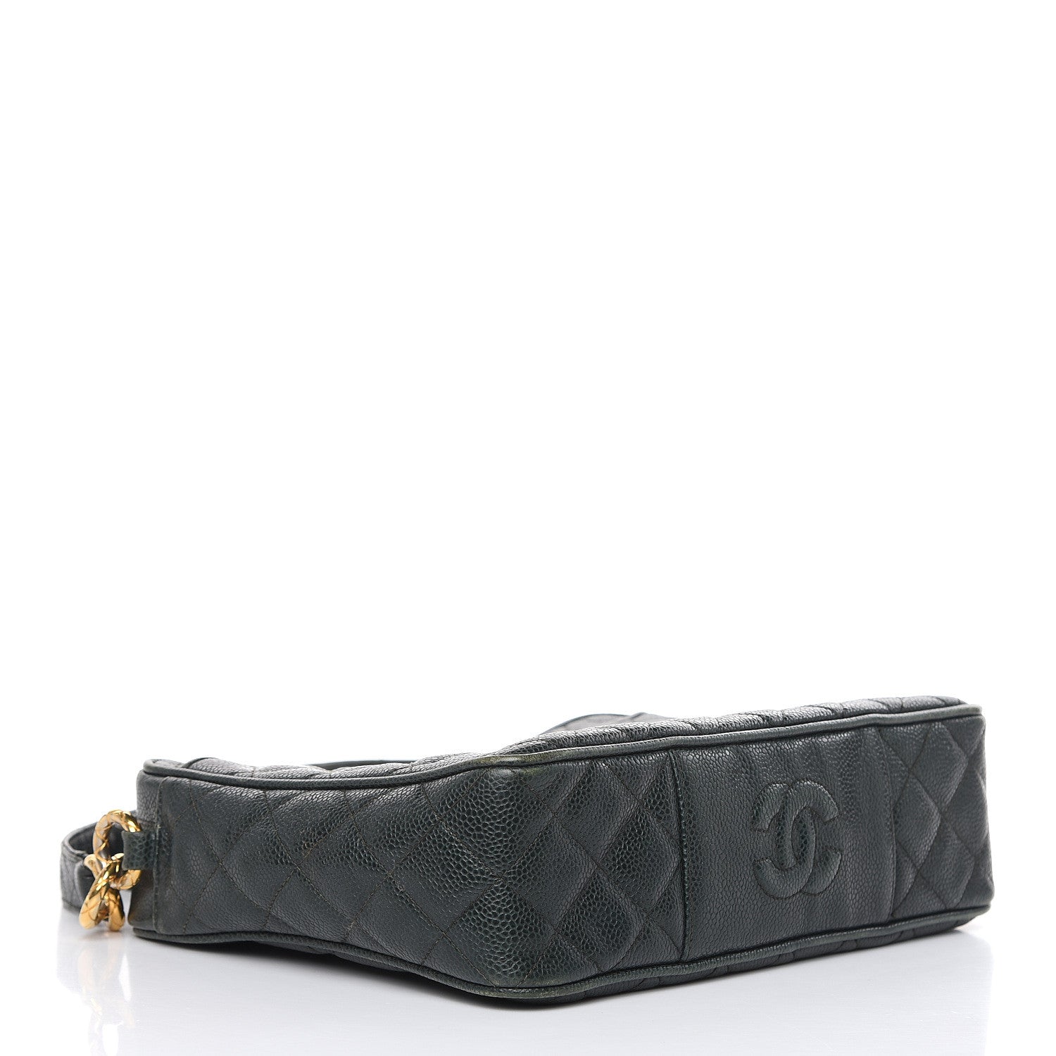 Chanel Caviar Quilted Tassel Camera Bag Dark Green 5 of 18